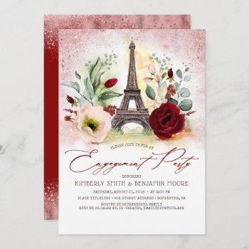 eiffel tower vintage paris engagement party invitation