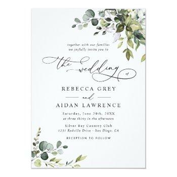 Small Elegant All In One Watercolor Greenery Wedding Front View