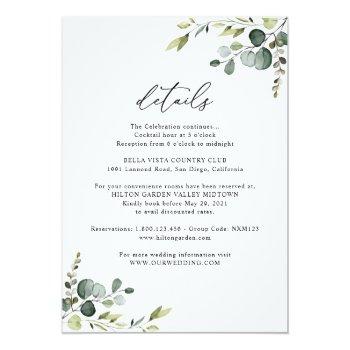 Small Elegant All In One Watercolor Greenery Wedding Back View