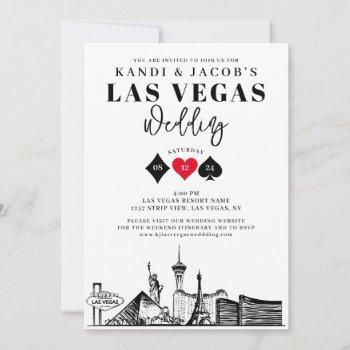 elegant and fun las vegas wedding invitation