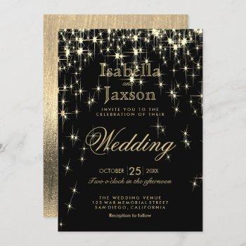 Small Elegant Black And Gold Starlights Wedding Front View