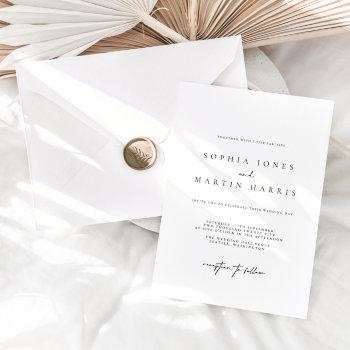 elegant black & white minimalist wedding invitation