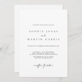 elegant black & white minimalist wedding invitation