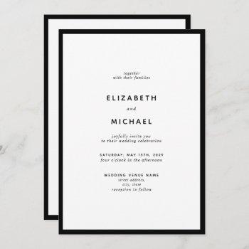 elegant black & white typography wedding invitation
