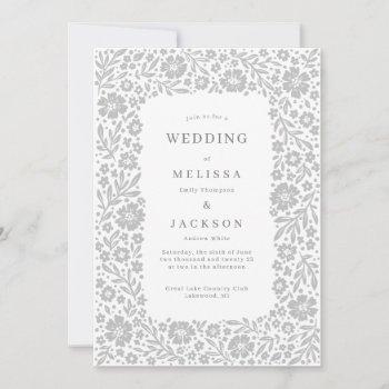 elegant blooming frame wedding invitation mist