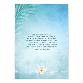 Small Elegant Blue And Teal Watercolor Beach Wedding Back View