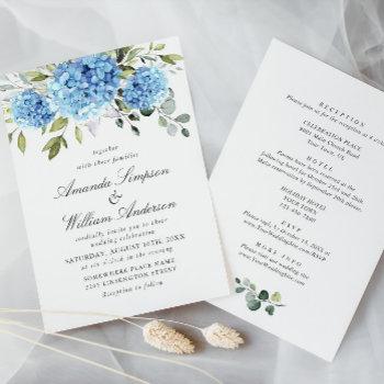 Small Elegant Blue Hydrangea Floral Wedding All In One Front View