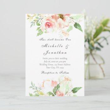 Small Elegant Blush Pink Floral Christian Wedding Front View