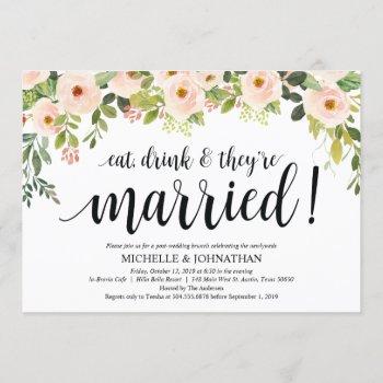 elegant blush post wedding brunch invitation card