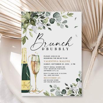 Small Elegant Brunch And Bubbly Baby Shower Greenery Front View