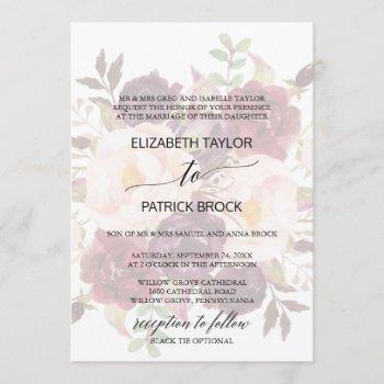 Small Elegant Calligraphy | Faded Floral Formal Wedding Front View