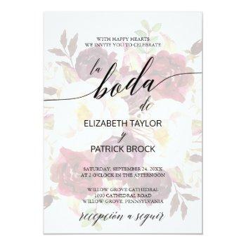 Small Elegant Calligraphy | Faded Floral Spanish Wedding Front View