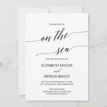Small Elegant Calligraphy On The Sea Cruise Wedding Front View