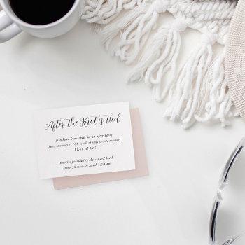 elegant calligraphy wedding after party enclosure card