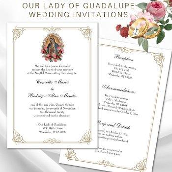 elegant catholic virgin guadalupe wedding  invitation