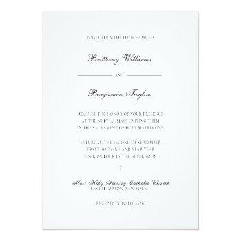 Small Elegant Catholic Wedding  With Rsvp Front View