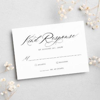 Small Elegant Chic Calligraphy Wedding Rsvp Front View