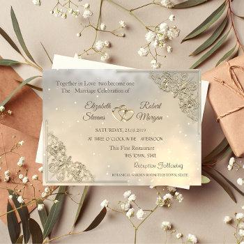 elegant chic gold hearts wedding invitation
