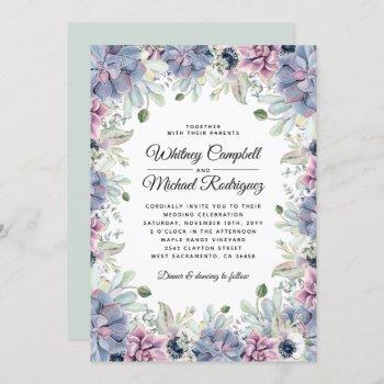 Small Elegant Chic Succulent Florals Wedding Front View
