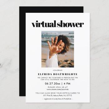 elegant chic virtual bridal shower photo invitation