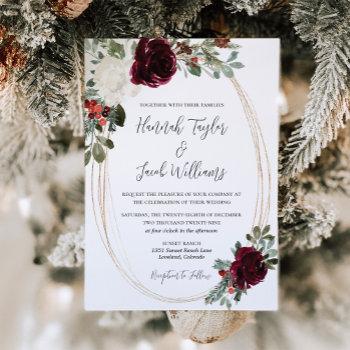 elegant christmas winter wedding invitation