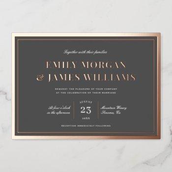 elegant + classic frame | wedding real foil invitation