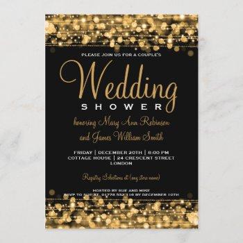 Small Elegant Couples Shower Party Sparkles Gold Front View