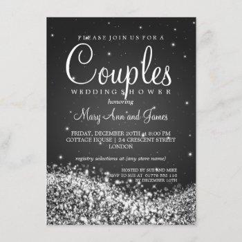 Small Elegant Couples Shower Sparkling Wave Black Front View