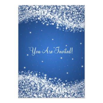 Small Elegant Couples Shower Sparkling Wave Blue Back View
