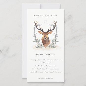 elegant cute deer floral crest wedding invite