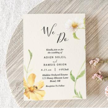 elegant daisy we do wedding invitation