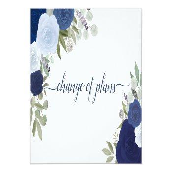 Small Elegant Dusty Blue Roses Change Of Wedding Plans Announcement Post Front View