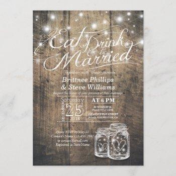 elegant eat drink & be married wedding invitations