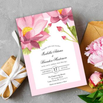 Small Elegant Floral Pink Lotus Wedding Front View