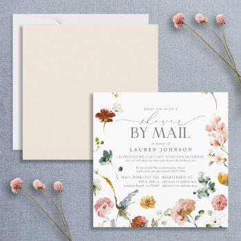 elegant garden flowers bridal shower mail invitation