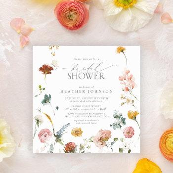 Small Elegant Garden Flowers Watercolor Baby Shower Front View