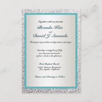 elegant glitter wedding invitation
