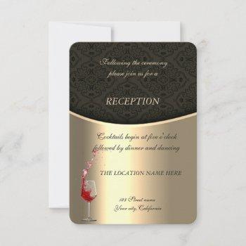 Small Elegant Gold,black Damask Wedding Reception Front View