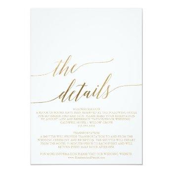 Small Elegant Gold Calligraphy | Details On Back Wedding Back View