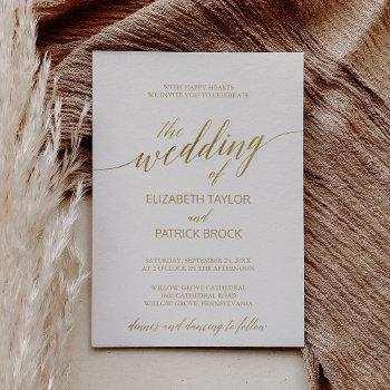 Small Elegant Gold Calligraphy | Ivory The Wedding Of Front View