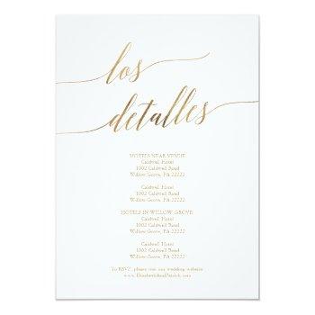 Small Elegant Gold Calligraphy | Spanish Details Wedding Back View