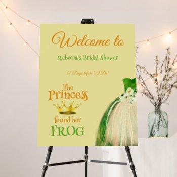 Small Elegant Gold Crown Princess Frog Baby Shower Foam Board Front View