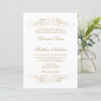 Small Elegant Gold Flourish And Damask Front View