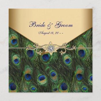 Small Elegant Gold Peacock Wedding Front View