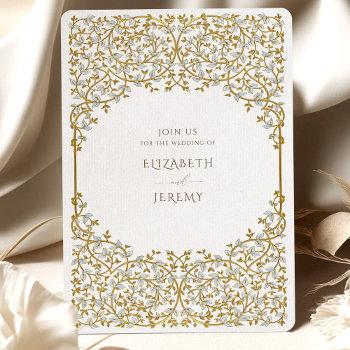 elegant golden vine wedding invitation suite