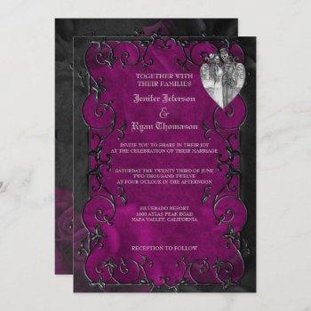 elegant gothic halloween wedding invitation