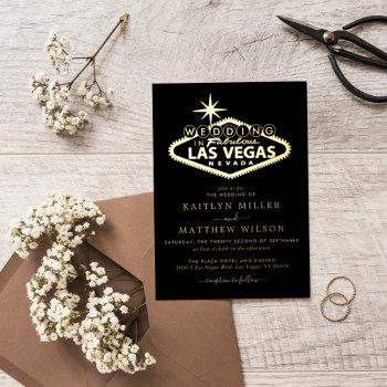 elegant las vegas destination wedding real foil invitation