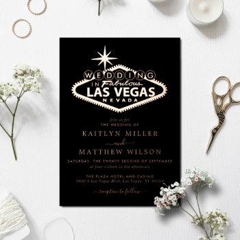 elegant las vegas destination wedding real foil invitation