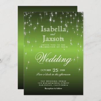 Small Elegant Lime Green Star Lights Wedding Front View