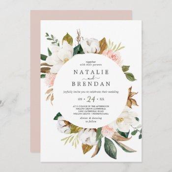 Small Elegant Magnolia | White And Blush Casual Wedding Front View